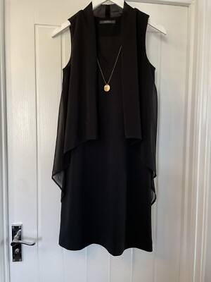 ESPRIT LADIES BLACK SHIFT DRESS WITH NECKLACE UK SIZE XS BRAND NEW