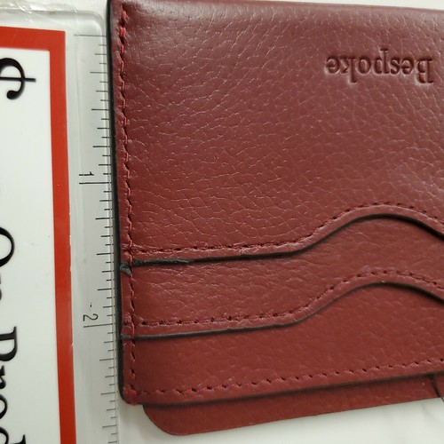 Bespoke Mens Pebble Leather Card Case Wallet Oxblood - Picture 5 of 5