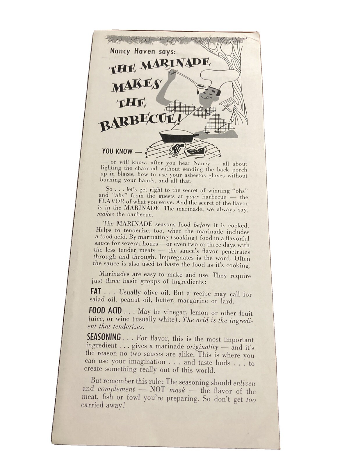 Nancy Haven The Marinade Makes The Barbecue Vintage Western Beet Sugar Brochure