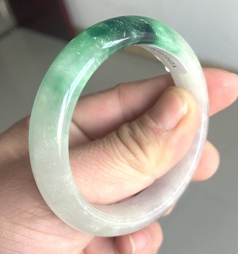 Certified Green 54mm Natural Burma A Jade jadeite Bangle Bracelet 3877