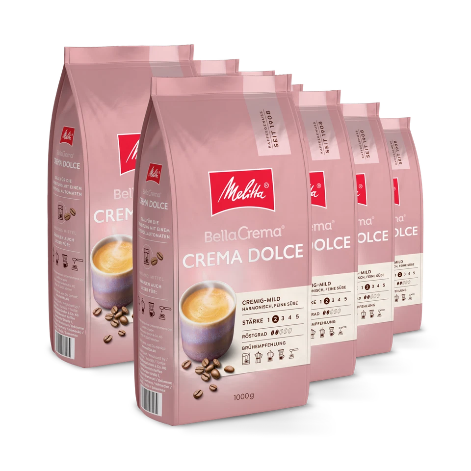 Melitta BellaCrema Crema Dolce, Kaffeebohnen, für Kaffee-Vollautomaten, im Set - Bild 3 von 4