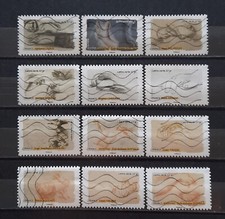 France 2015 Adhésifs Le toucher n° 1084 à 1095, Oblitérés=8,40€