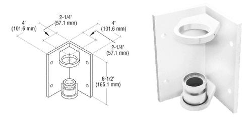 316 Polished Stainless 1-1/2" CRS Inside Corner Fascia Mount Bracket - Picture 2 of 3