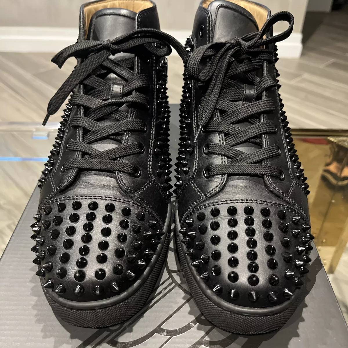 christian louboutin sneakers Spike Black Size 8.5 (41.5)