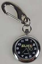 Slick 50 Engine Motor Oil Racing Quartz Pocket Watch Keychain Clip Working