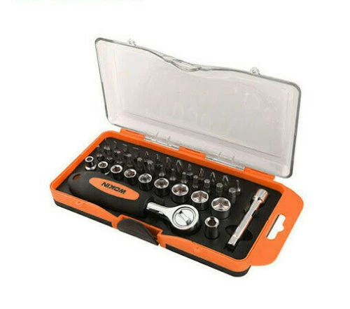 38 42 pcs Bits Socket set Mini Ratchet Wrench Kit box Bike Car Repair Tools