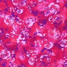 Wishwell By Robert Kaufman - Color Wheel - Roses - Azalea, Fabric BTY
