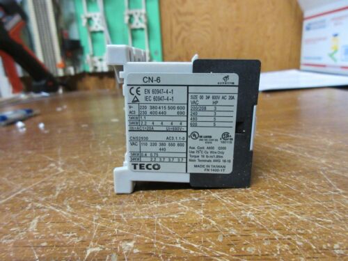 TECO CN-6-220V Magnetic Contactor 3A1a 50/60 Hz