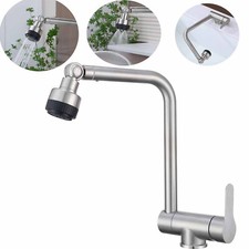 Folding Multifunctional Sprayer SUS Kitchen Sink Mixer Faucet Brushed Nickel
