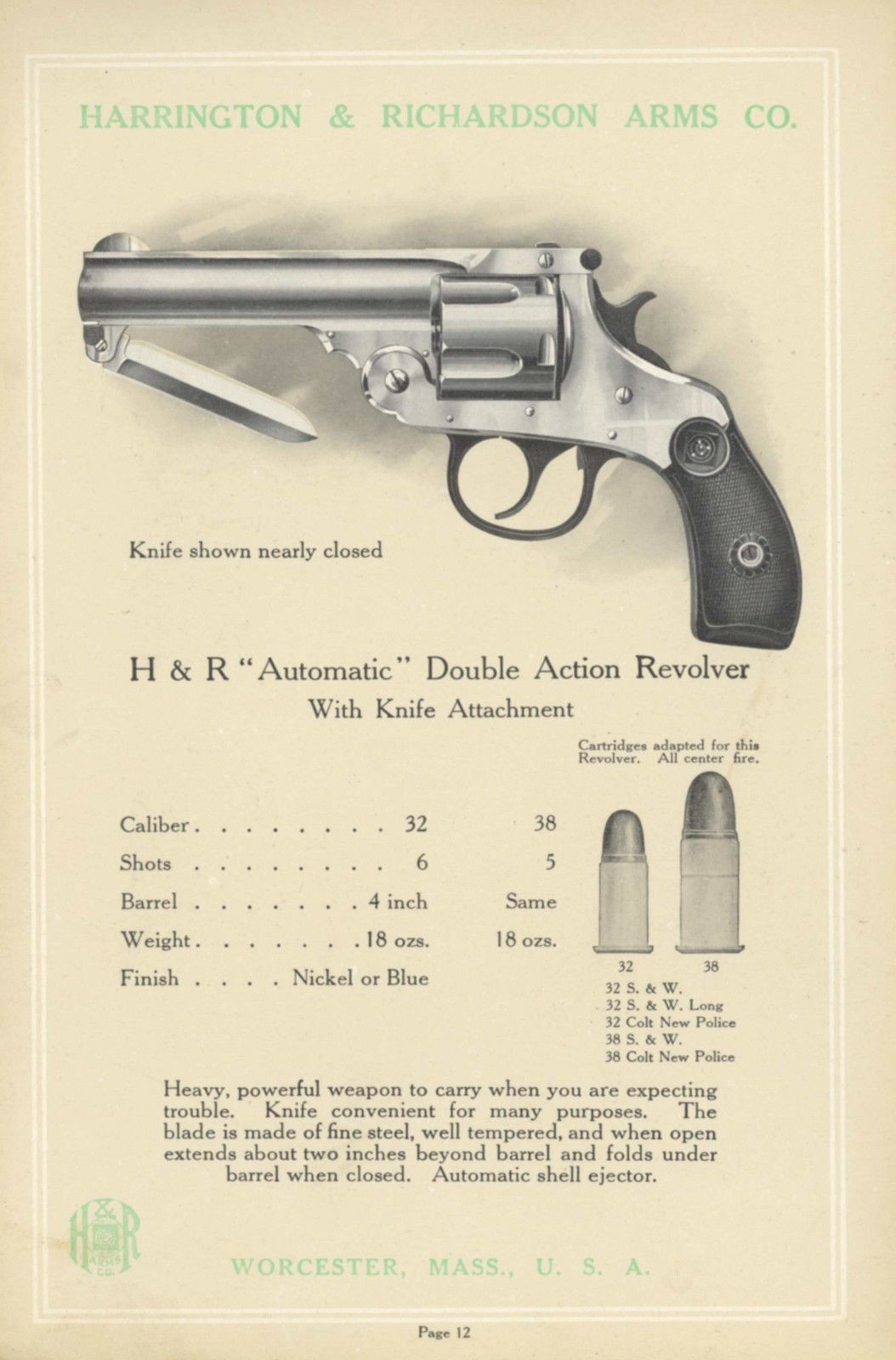 Harrington &amp; Richardson Arms 1908 Catalog | eBay
