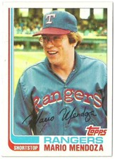 MARIO MENDOZA TEXAS RANGERS #212 - TOPPS NM-MT 1982