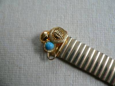 Swatch Watch Flex metal band 17 mm Gold tone with blue charm  display picture 1