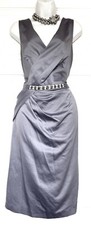 MONSOON GREY PEARL DIAMANTÉS COCKTAIL PARTY DRESS SIZE 16