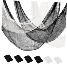 Creepy Cloth 6Pcs 30 72inch Black Spooky Scary Gauze 30x72inch 4black 2white