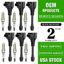 6 Ignition Coils + Spark Plug For Nissan Maxi...