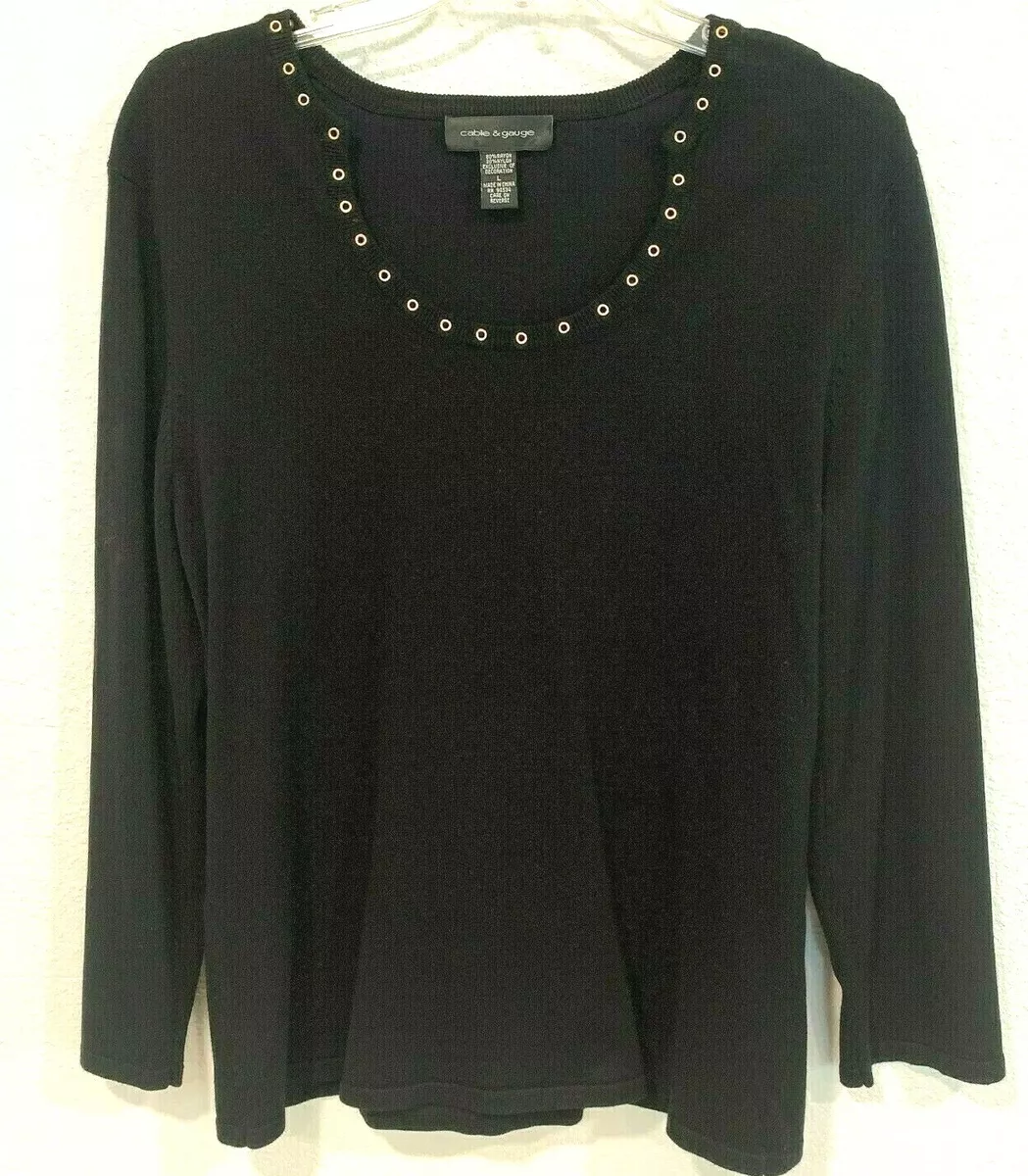 Cable and gauge black best sale sweater