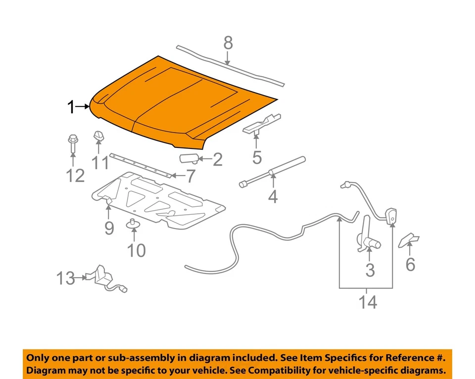 Capô usado serve: 2013 Chevrolet Avalanche 1500 LS grau A - Imagem 3 de 4