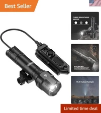Versatile Matte Black LED Tactical Flashlight with Pressure Switch - 3 Modes