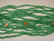 15 Strands 22" Marine Green Pony Glass Beads Wholesale Bulk Lot (6mm x 9mm) (B)