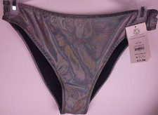 No Boundaries Juniors Gray Shiny Foil Bikini Swim Bottom Size L 11-13 - New 51