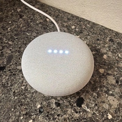 Google Nest Mini 2nd Gen Chalk Tested w/ OEM Power Adapter H2C Excellent 