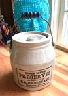 1890's Vintage H. A. JOHNSON Stoneware Preserves Fruit Jar Wire & Bail CROCK MA