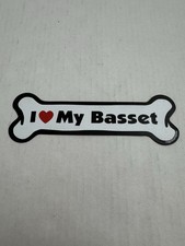 Magnet Dog Bone I Love My Basset 7" x 2 1/4” Magnetic Sticker