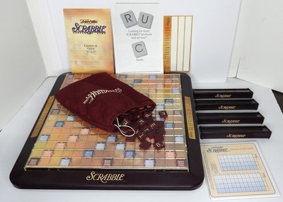 Vintage Scrabble Deluxe Edition Board Game 1999 Milton Bradley Turntable