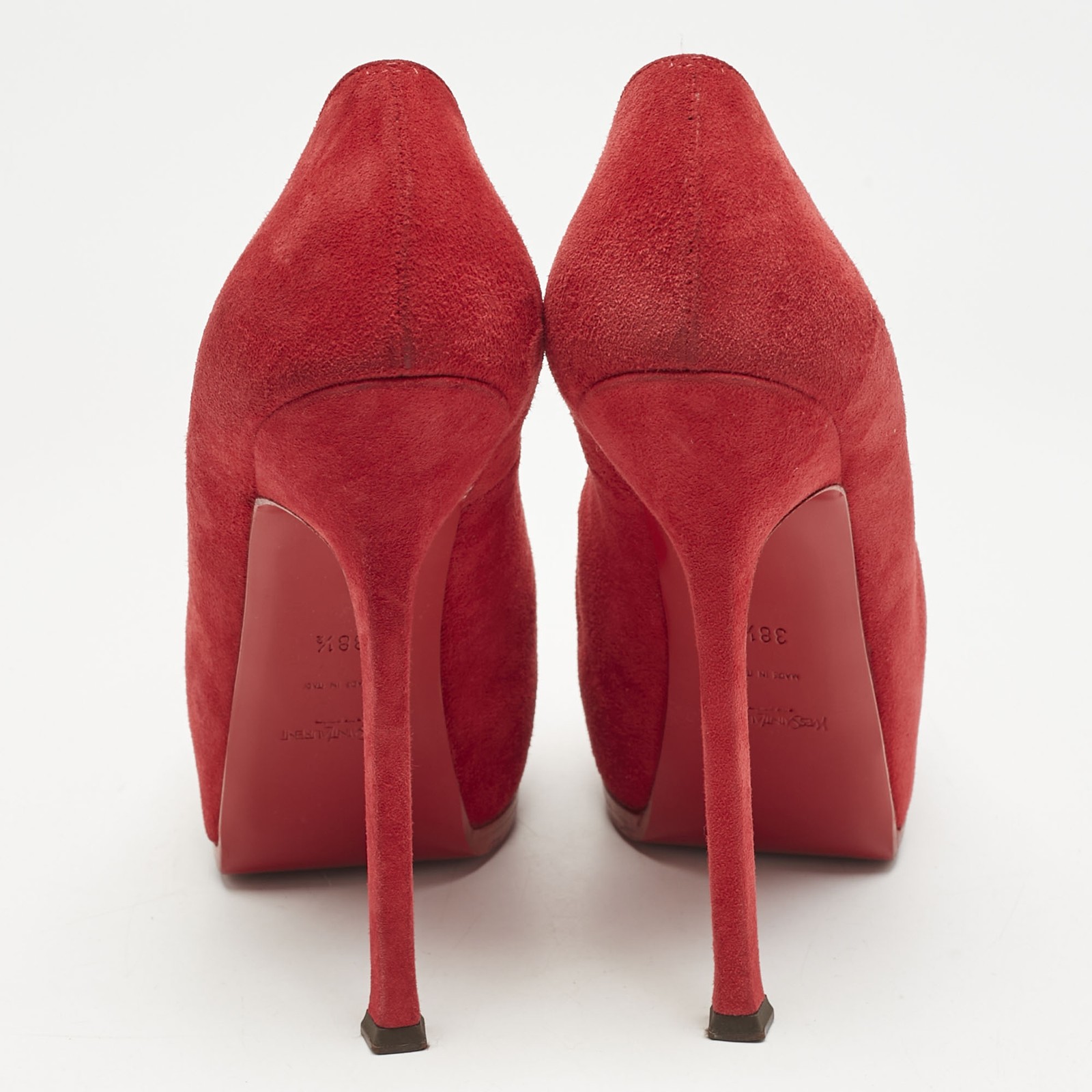 Decolte Yves Saint Laurent rosse tribtoo platform taglia 38 5