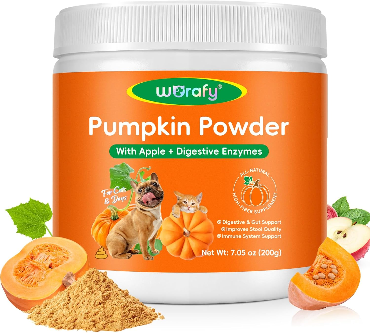 Pumpkin Powder for Dogs & Cats 200G - Pumpkin Puree Powder | Dual Action Fibre +
