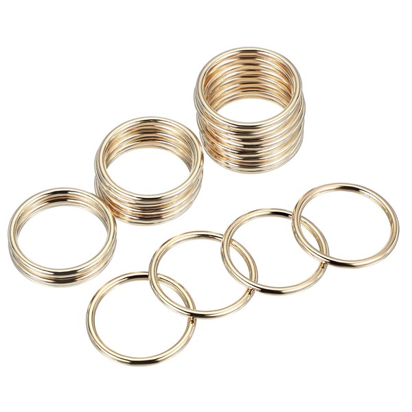 20 StüCk 1,2 Zoll O-Ringe, Galvanisierte O-Ring-Schnalle Aus Zinklegierung, Gold-image