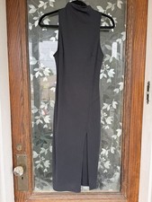 Women’s Mock Sleeveless Black Bodycon Modern Dress Made In USA Size Medium