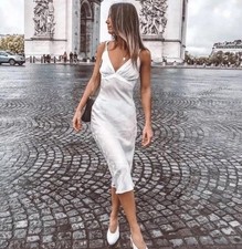 Spell & The Gypsy Rosalie Dress Size S Silky Bias Cut Jacquard Midi Bridal White