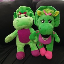 Baby Bop Singing Plush Barney Dinosaur Stuffed Animal Toy I Love You Lot 2 Works