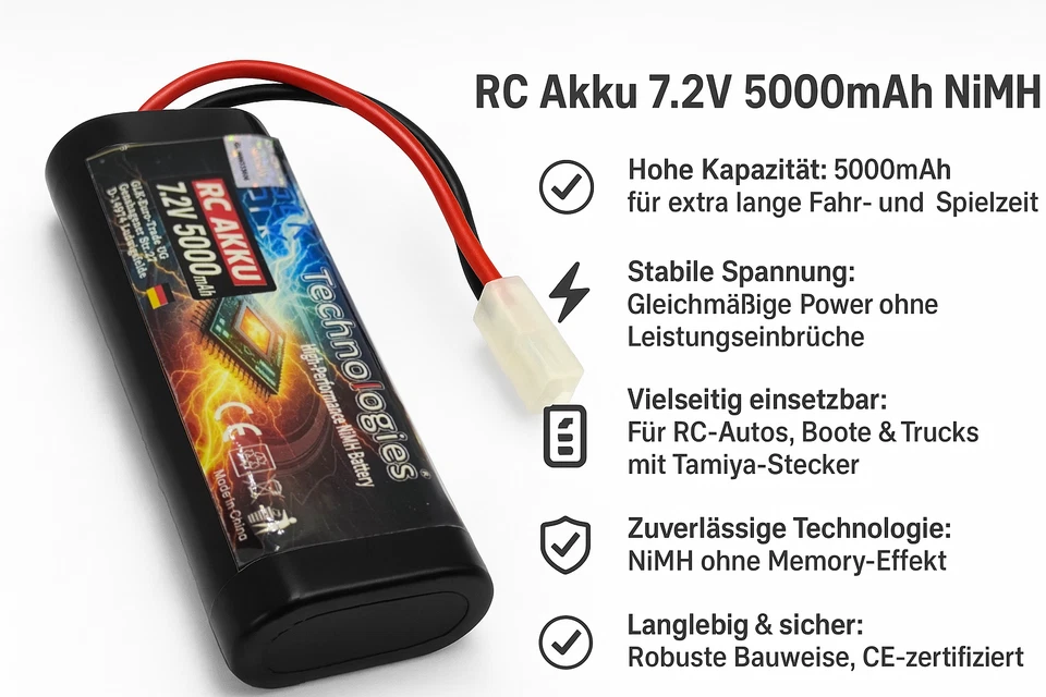GLK Echte Capacity Nimh Akku Batterie mit Tamiya für RC Auto LKW Boot Drohne PRO - Bild 3 von 4