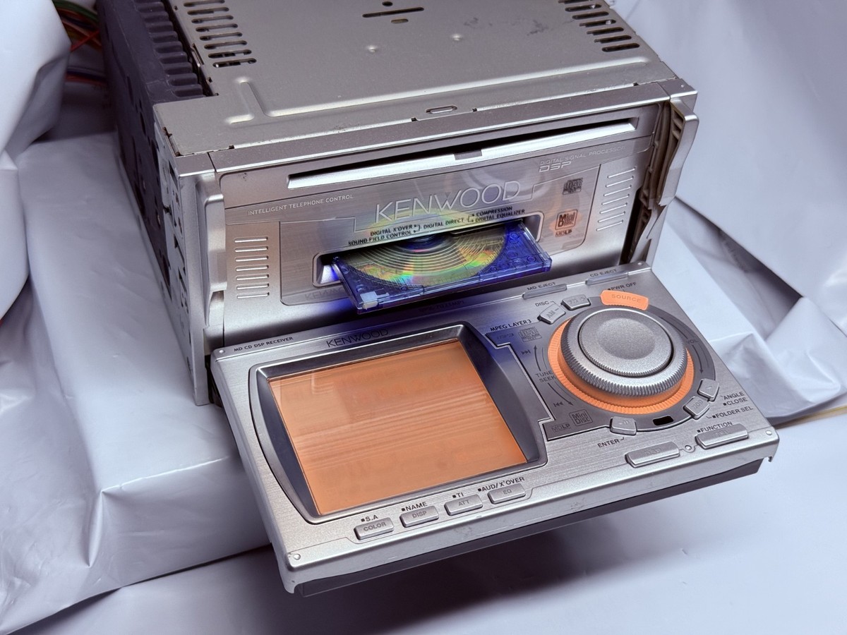 Kenwood DPX-7021MPi 2DIN CD MD Car Stereo w/ Bluetooth Tested