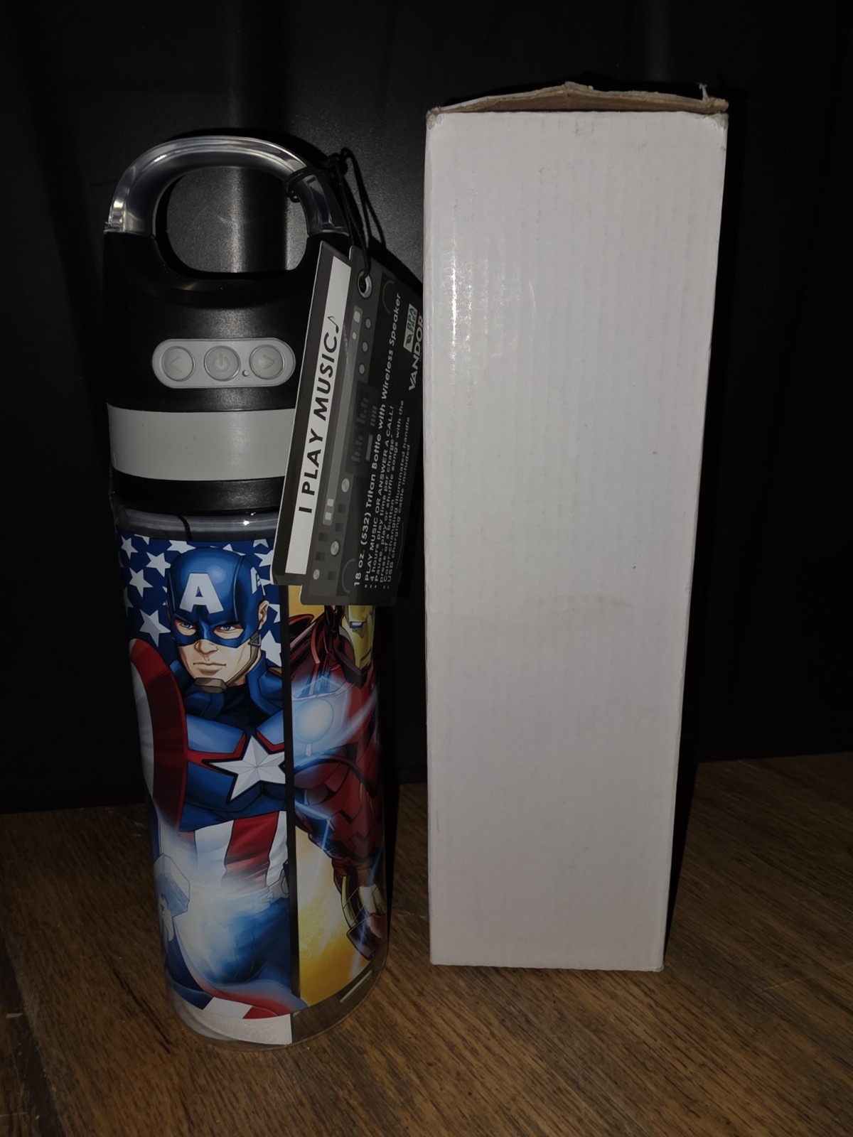 Vandor Marvel Avengers 18 oz Tritan Water Bottle with Wirele