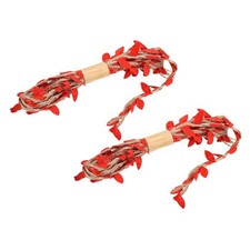 2Pcs 6.6ft 5mm Burlap Leaf Ribbon Vine Natural Jute Rope Twine, Red