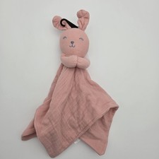 Carter's Child of Mine Pink Bunny Cotton Muslin Security Blanket Lovey Lovie New