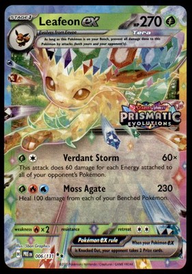 Leafeon ex 006/131 Holo Prismatic Evolutions Stamp Promo Pokemon NM