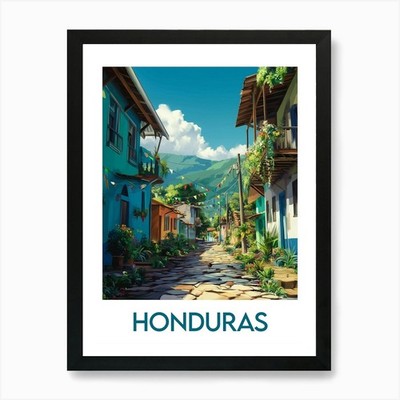 Affiche de voyage Honduras Art Prin Framed Wall Art Poster Canvas Print Picture