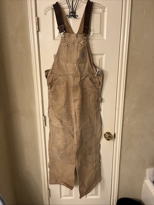 Vintage 2000s Carhartt Double Knee Overalls 34x32 Ro1 BRN Brown
