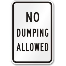 No Dumping Parking Lot Aluminum Weatherproof Sign c00530