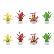 8 Pcs Plantes Vertes De Simulation Micro-paysage Artificielles Décoratives Mini