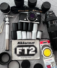 Nikon Nikkormat FT2 35mm SLR Camera Nikkor Lens Bag Film  More Original Owner
