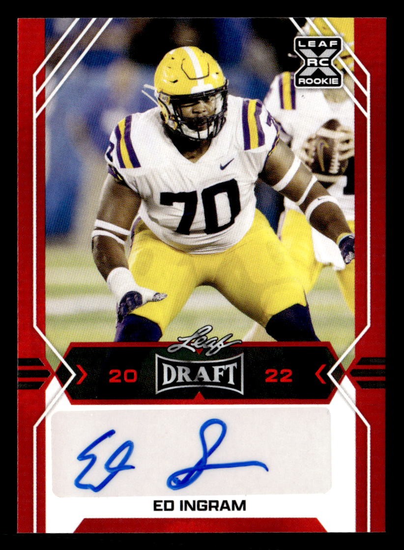 2022 Leaf Draft #BA-EI1 Ed Ingram Autographs Red