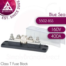 Blue Sea Systems 5502 Class T Fuse Block with Insulating Cover?160V DC?225-400A
