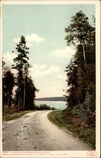 Winding Road Mackinac Island Michigan vintage postcard g783