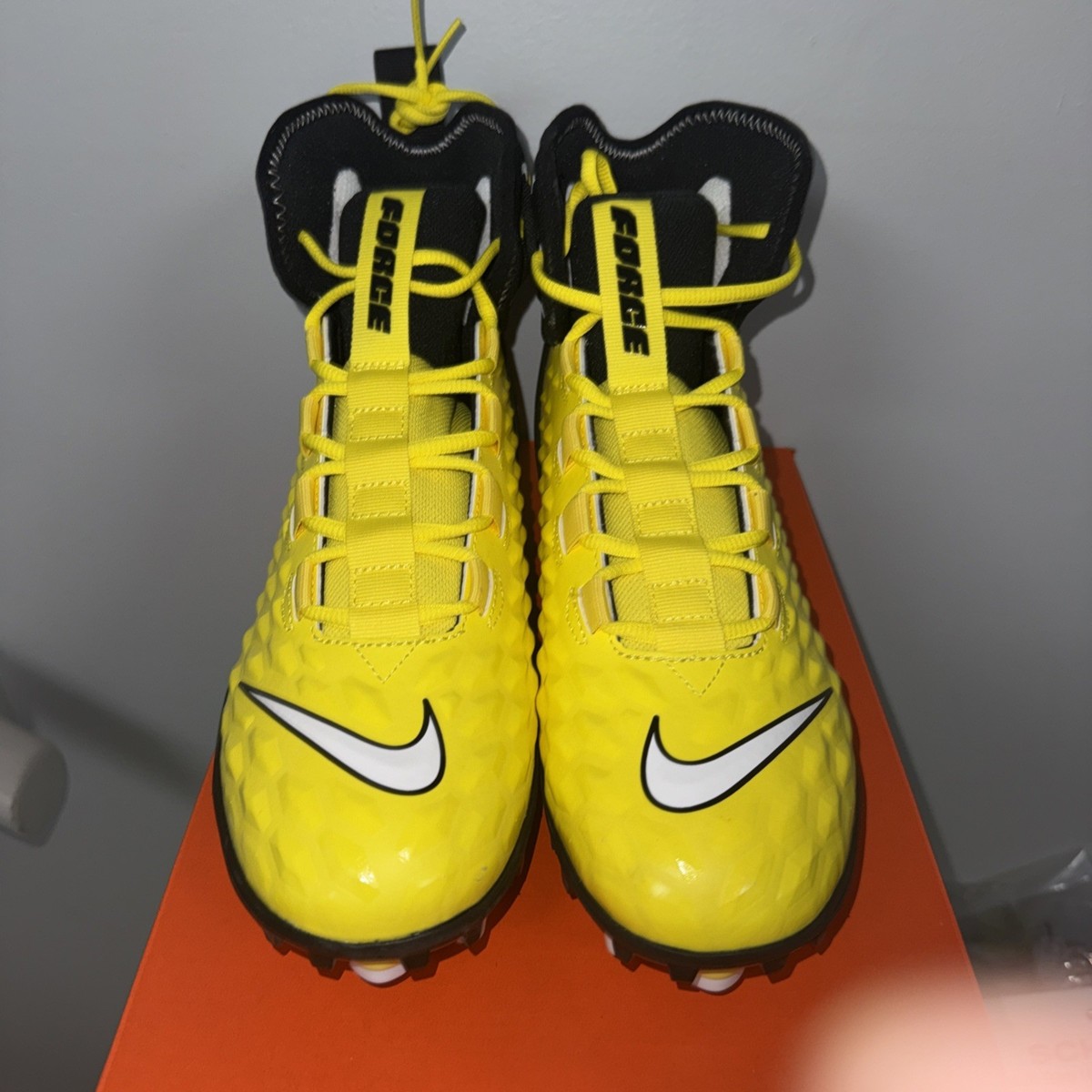 Nike Force Savage Varsity 2 Black Yellow Football Cleats Men Size