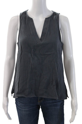 Splendid Womens Basic Sleeveless V-Neck Cotton Tank Dark Gray Size M